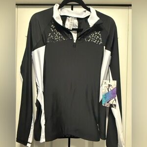Kyodan Black and White Zip-Up Top